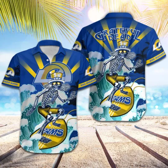 football  Los Angeles Rams - Grateful Dead Hawaiian Shirt