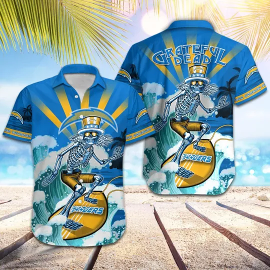 football  Los Angeles Chargers - Grateful Dead Hawaiian Shirt