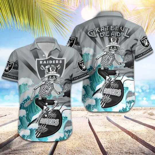 football  Las Vegas Raiders - Grateful Dead Hawaiian Shirt