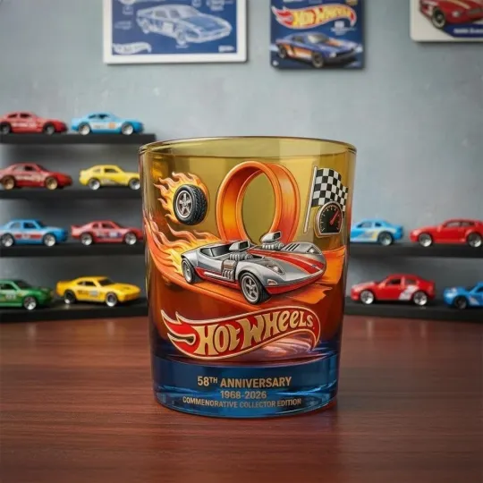 Discover [No box]  Hot Wheels 58Th Anniversary Commemorative Whiskey Glass