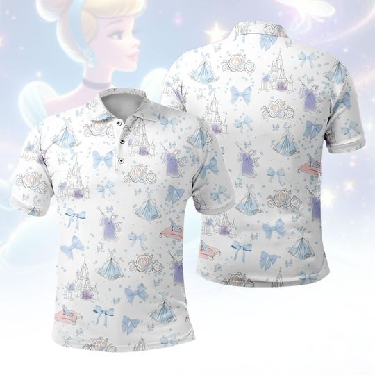 Discover Disney Princess Polo Shirt for Girls, Unisex Disney Cinde Mouse Jaq Gus Gus Polo Shirt