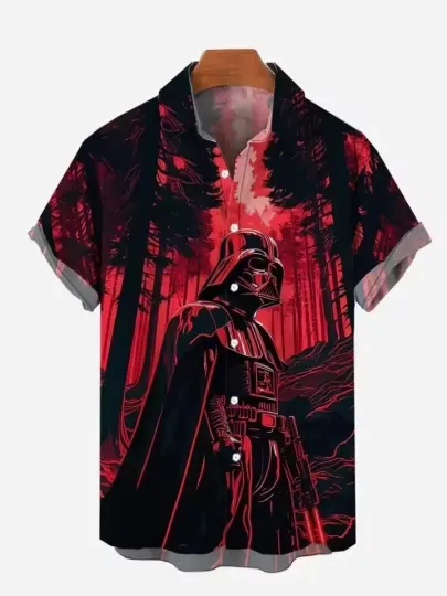 Discover Star Wars Cool Darth Vader Galaxy's Edge Art Unisex Red Hawaiian Shirt