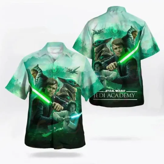 Discover Star Wars Jedi Accademy Star Wars Anniversary Green Hawaiian Shirt