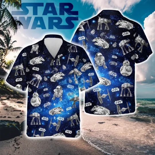 Star Wars Robot R2-D2 & Star Wars Characters Unisex Collage Hawaiian Shirt