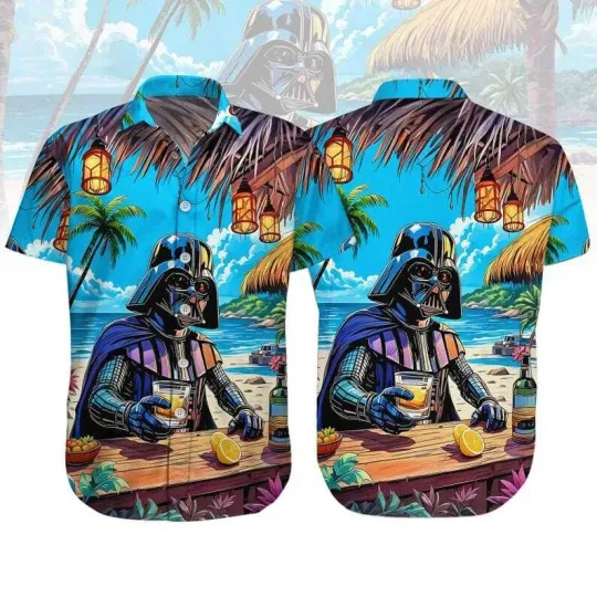 Discover Star Wars Darth Vader Drink Beer On Tropical Beach Unisex Hawaiian Shirt