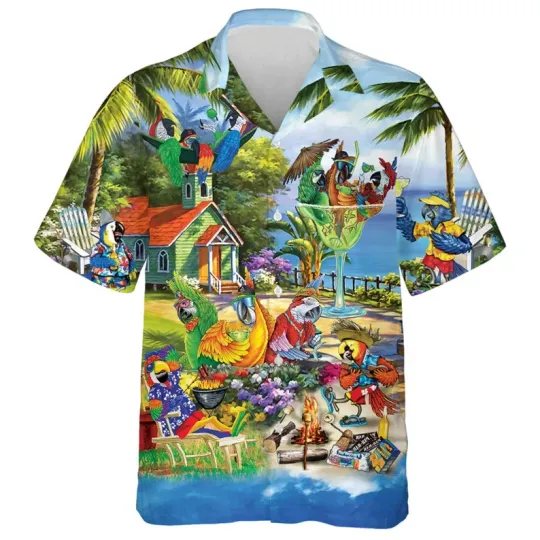 Discover Disney Hawaiian Aloha Parrot Friends  Summer Cute Men Women Unisex