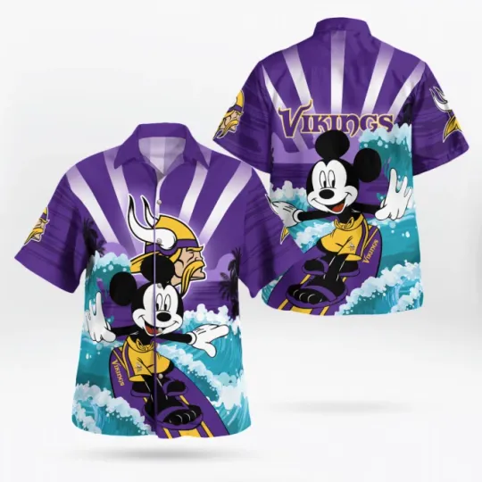 Discover Minnesota Vikings And Mickey Mouse Hawaii Shirt Men Women Unisex