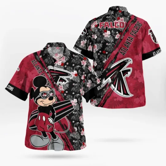 Discover Atlanta Falcons Mickey Mouse Floral Hawaii Shirt Men Women Unisex