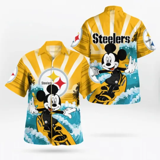 Discover Pittsburgh Steeler And Mickey Mouse Hawaii Shirt Men Women Unisex
