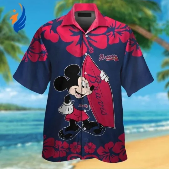 Discover Atlanta Braves & Mickey Mouse Hawaiian Shirt Shirt Men Women Unisex