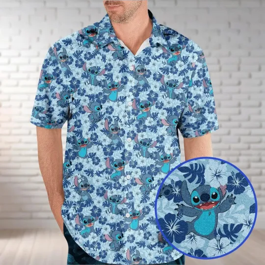 Discover Disney Hawaiian Shirt Stitch Hibiscus Men Women Unisex