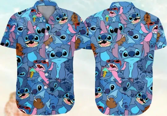Discover Disney Hawaiian Funny Stitch  Summer Cute Men Women Unisex