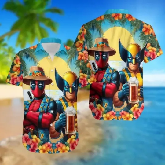 Discover Disney Hawaiian Deadpool And Wolverine Beach Summer Cute Men Women Unisex