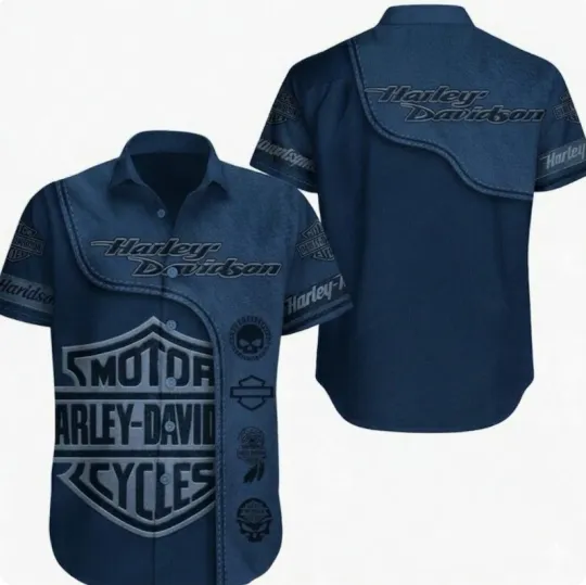 Discover Personalized Haarleyy Davidson 3D Printed Hawaiian Shirt Size S - 5XL