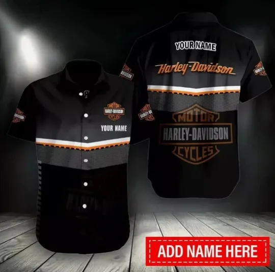 Discover Personalized Harley Motor Racing Davidson Casual Button Down Shirt Unisex S-5XL