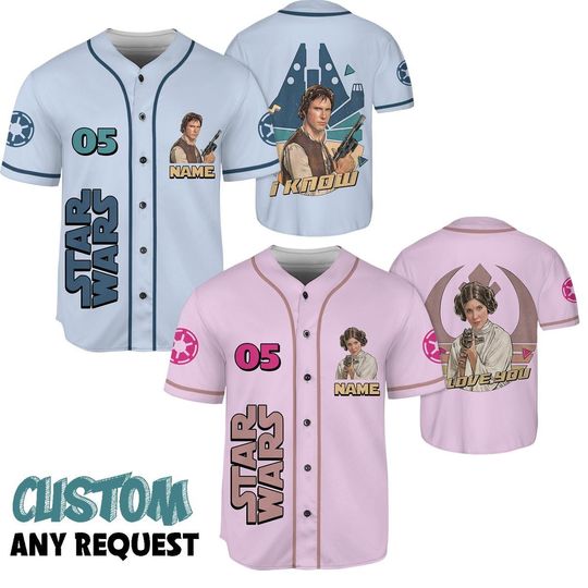 Discover Princess Leia Han Solo I Love You I Know Couple Jersey, Star Wars Day 2025 Jersey, May the 4th be With You, Galaxy's Edge