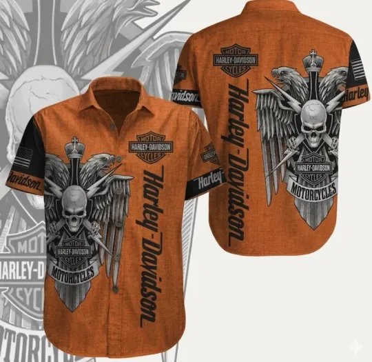 Discover Personalized Haarleyy Davidson 3D Printed Hawaiian Shirt Size S - 5XL