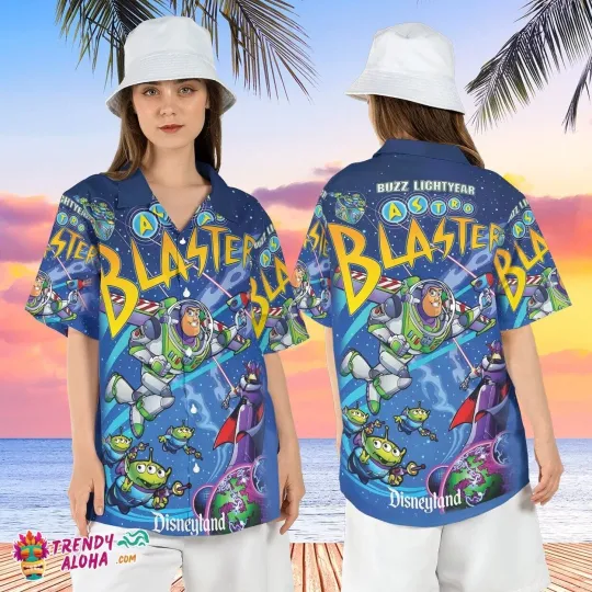 Discover Buzz Lightyear Astro Blaster Space Ranger Disney Aloha Shirt