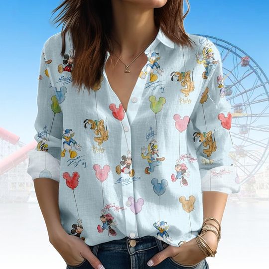 Discover Disney Mickey and Friends Blouse, Classic Character Print Top