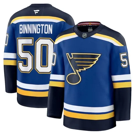 Discover Jordan Binnington St. Louis Bluess Premium Printed Jersey
