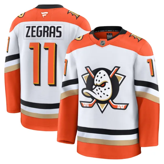 Discover Trevor Zegras Anaheim Duckss Away Premium Printed Jersey