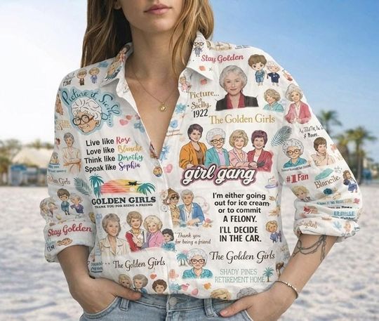 Discover Stay Golden Linen Blouse for Women