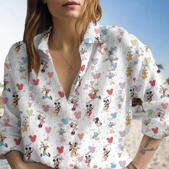 Discover Disney Mickey Mouse Linen Look Blouse for Women