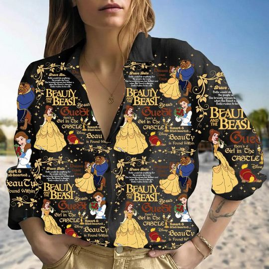 Discover Beauty And The Beast Princess Belle Linen Blouse Disney Women’s Shirt