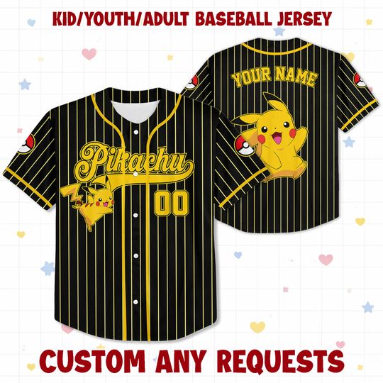 Discover Personalized Pika Baseball Jersey, Fan Gift