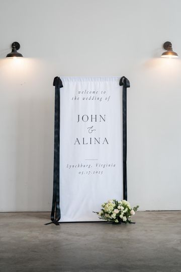 Discover Fabric Wedding Welcome Sign Modern Custom Boho Ceremony Sign
