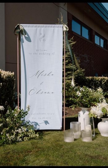 Fabric Wedding Welcome Sign, Modern Boho Custom Wedding Ceremony Sign
