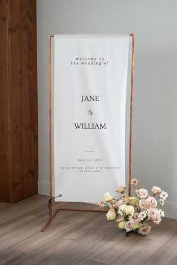 Fabric Wedding Welcome Sign Custom Boho Wedding Ceremony Sign
