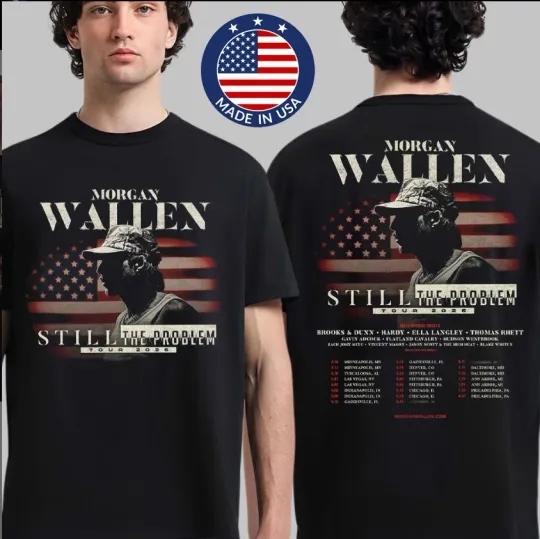 Discover Wallen Western Tour 2026 T-Shirt Still The Problem Schedule Dates Two Sided Tee