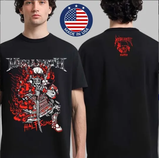 Discover Megadeth x Half Sumo Farewell Fire 2026 Collection T-Shirt Tour Concert Merch