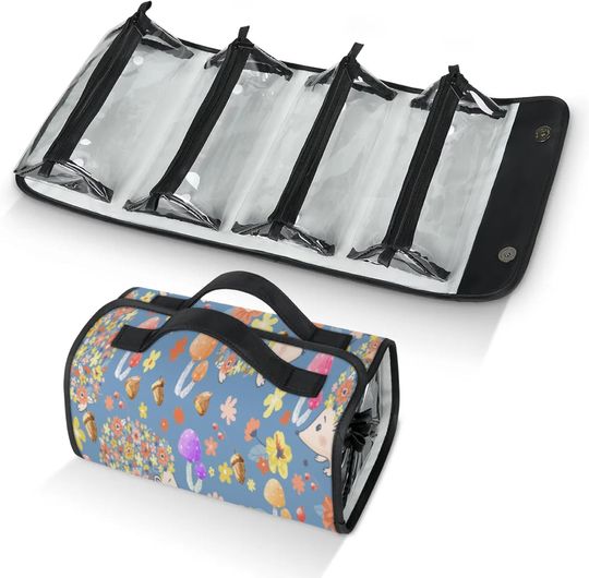 Clear Water Toiletry Bag Water Proof Travel Makeup Case Large Capacity 4 in 1 Foldable Cosmetics Storage