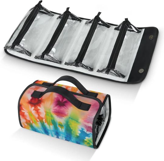Clear Water Toiletry Bag Water Proof Travel Makeup Case Large Capacity 4 in 1 Foldable Cosmetics Storage