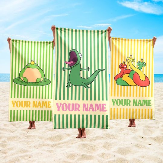 Discover Personalized All Characters Disney Hoppers Beach Towel, Mabel Tanaka Tom Lizard Hoppers Movie 2026 Pool Party Towels, Bridesmaid Towel