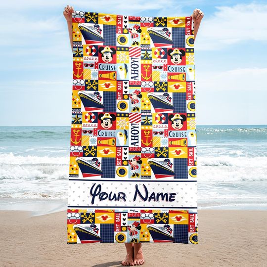 Discover Personalized Cruise Mickey Minnie Beach Towel, Disney Cruise Mickey And Friends Pool Party Towels, Bridesmaid Towel, Birthday Gift