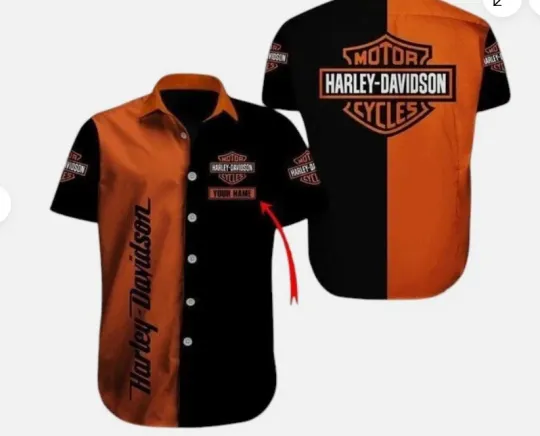 Discover CUSTOM NAME Haarleyy Davidson BUTTON SHIRT HARLEY 3D Hawaiian Shirt For Men