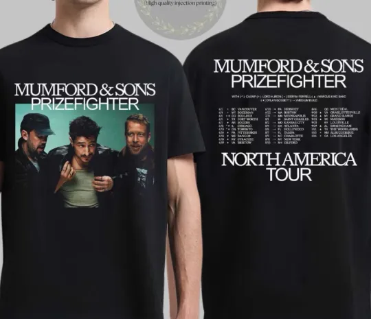 Mumford And Sons Prizefighter North America Tour 2026 T Shirt