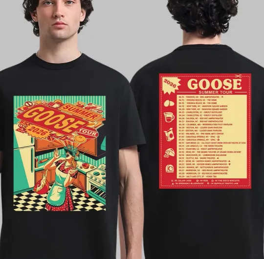 Discover Goose North America Summer Tour 2026 City Dates Two-Sided T-Shirt