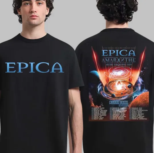 Discover Epica 2026 Arcane Dimensions Europe & UK Tour Dates Schedule Band T-Shirt