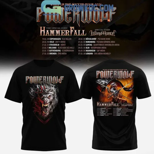 Discover Powerwolf Wake Up The Wicked Tour 2026 3D T-Shirt
