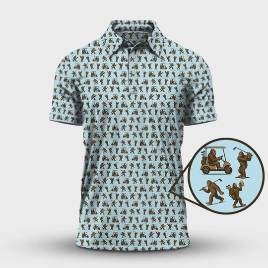 Discover Crazy Golf Pattern Shirt, Bigfoot Golf Shirt For Men, Golf Gift For Golfer