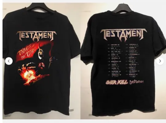 Discover Testament Band 2 Sides North America Tour 2026 S to 5XL Concert Shirt