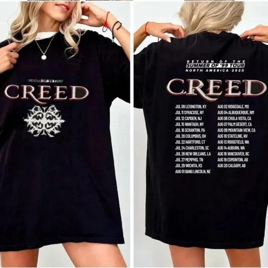 Discover Creed Band 2026 Tour Summer of ’99 Tour Shirt Reprint