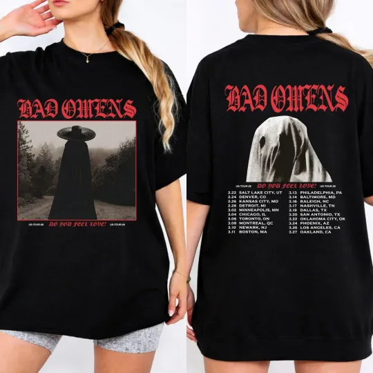 Bad Omens Do You Feel Love Tour 2026 Shirt, Gothic Rock Band Concert Tee