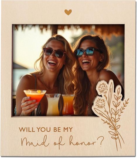 Joli Coon Maid of Honor Proposal Magnetic Photo Frame - Will You Be My Maid of Honor
