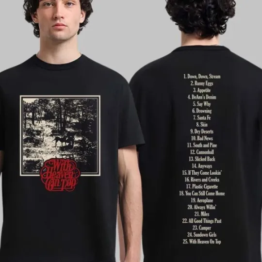 Discover Zach Bryan With Heaven On Top Tour 2026 Merch Album Cover With Tracklist T-Shirt