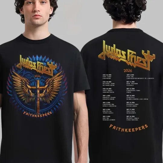 Discover Judas Priest Faithkeepers 2026 Europe Tour Schedule Dates T-Shirt